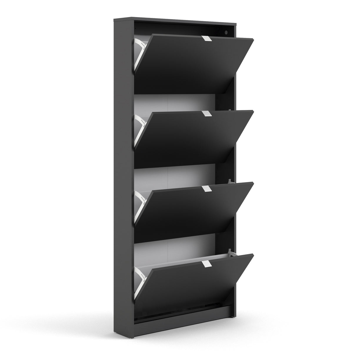 Wooden Shoe Storage Cabinet With 4 Flip Down Doors And 1 Layer - Seabrook