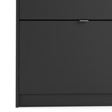 Wooden Shoe Storage Cabinet With 4 Flip Down Doors And 1 Layer - Seabrook