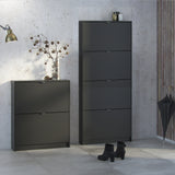 Wooden Shoe Storage Cabinet With 4 Flip Down Doors And 1 Layer - Seabrook