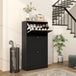Wooden Shoe Storage Cabinet 60cm Wide With 3 Flip Doors And Light Oak Top - Velmora
