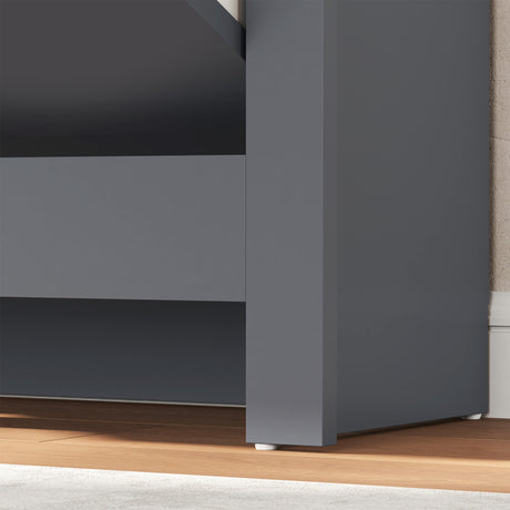 Wooden Shoe Storage Cabinet 72cm Wide With 2 Flip Doors And Oak Top - Velmora