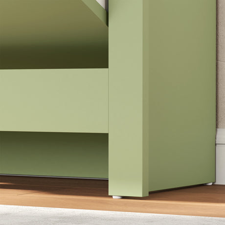 Wooden Shoe Storage Cabinet 72cm Wide With 2 Flip Doors And Oak Top - Velmora
