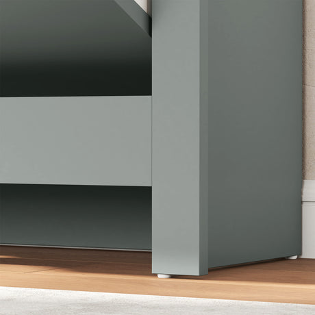 Wooden Shoe Storage Cabinet 72cm Wide With 2 Flip Doors And Oak Top - Velmora