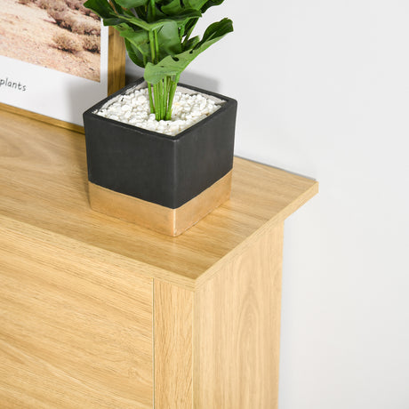 Wooden Shoe Storage Cabinet 72cm Wide With 2 Flip Doors - Velmora