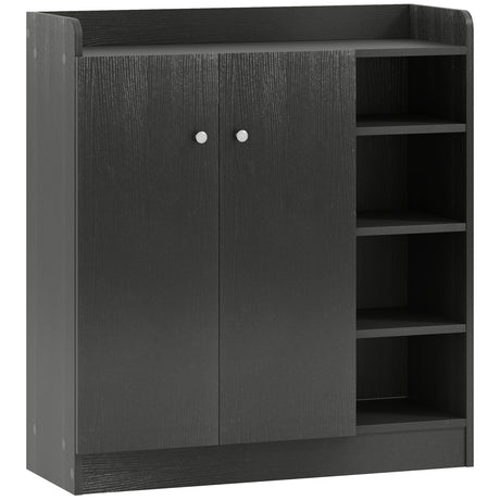 Wooden Shoe Storage Cabinet 83cm Wide With 2 Doors - Velmora