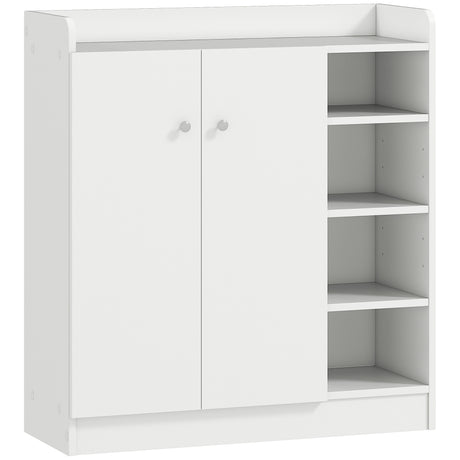Wooden Shoe Storage Cabinet 83cm Wide With 2 Doors - Velmora