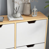 Wooden Shoe Storage Cabinet 95cm Wide With 4 Flip Doors - Velmora