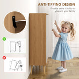 Wooden Shoe Storage Cabinet 95cm Wide With 4 Flip Doors - Velmora