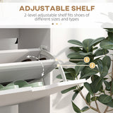 Wooden Shoe Storage Cabinet 95cm Wide With 4 Flip Doors - Velmora