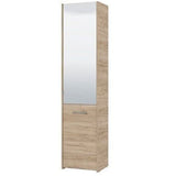 Wooden Shoe Storage Cabinet With 1 Half Mirrored Door - Oswego