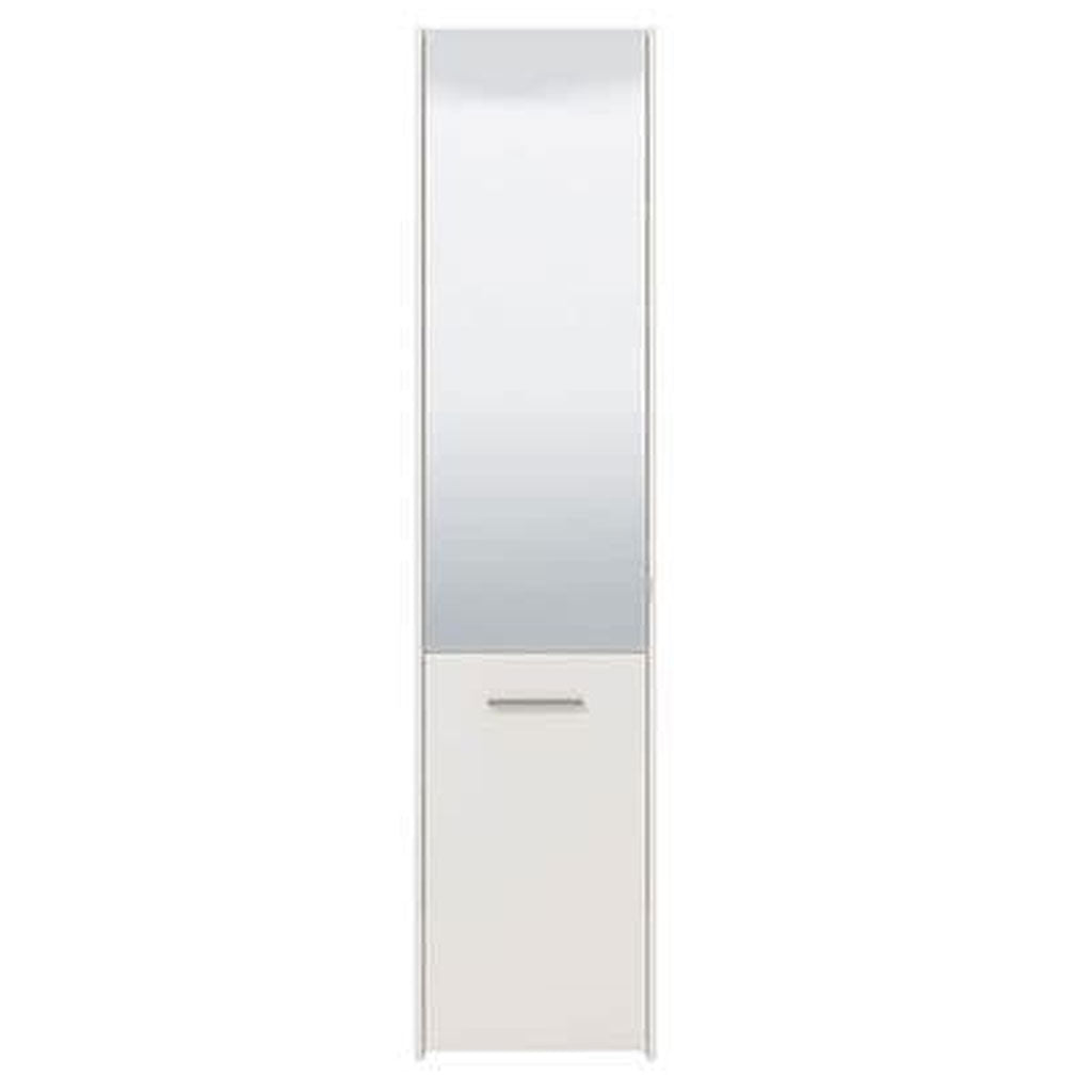 Wooden Shoe Storage Cabinet With 1 Half Mirrored Door - Oswego
