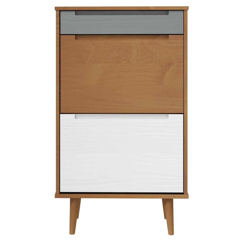 Wooden Shoe Storage Cabinet With 2 Flip Doors And 1 Drawer - Molde