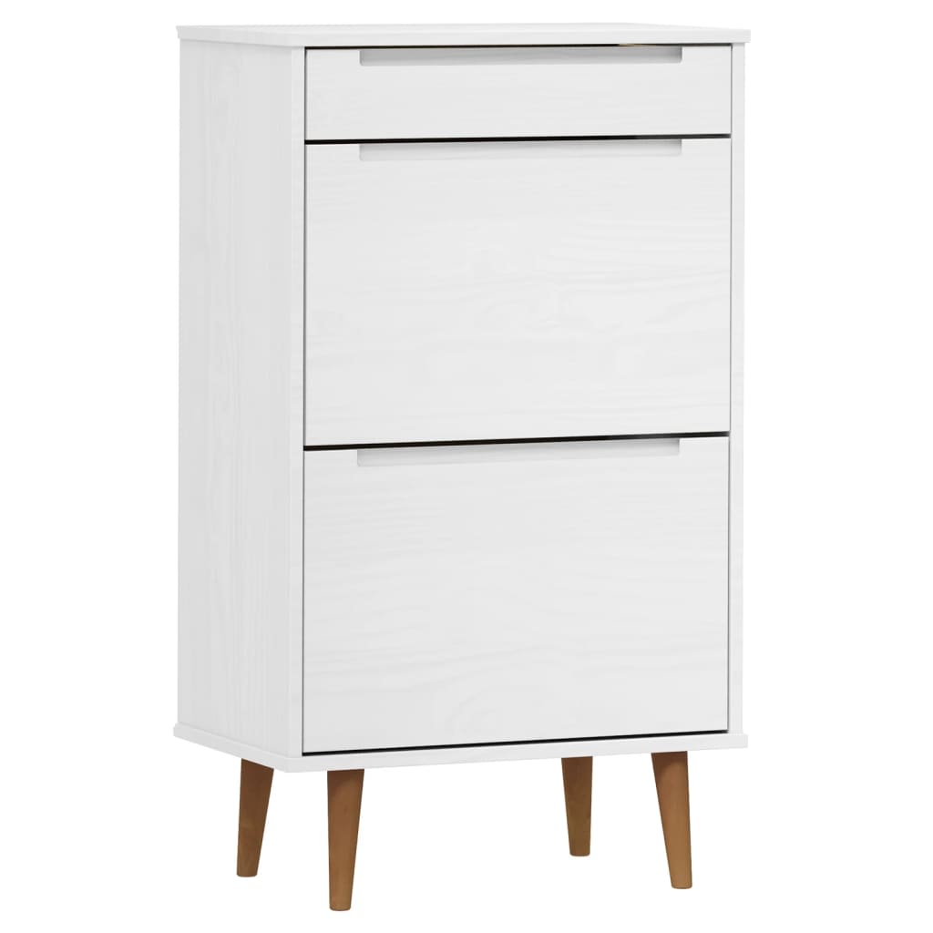 Wooden Shoe Storage Cabinet With 2 Flip Doors And 1 Drawer - Molde