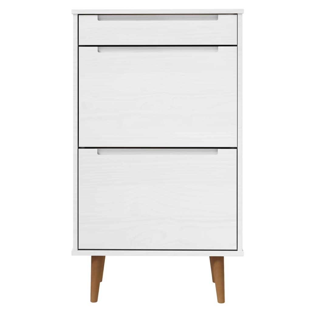Wooden Shoe Storage Cabinet With 2 Flip Doors And 1 Drawer - Molde