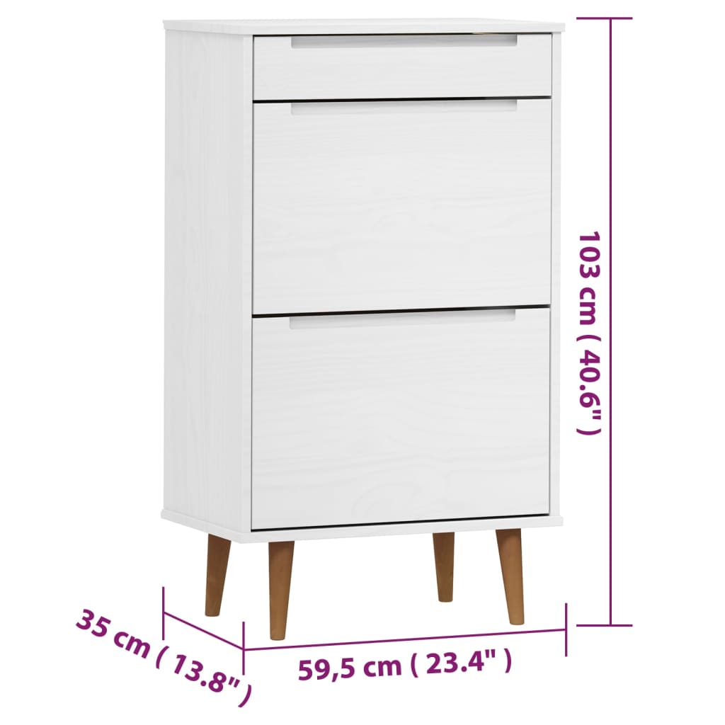 Wooden Shoe Storage Cabinet With 2 Flip Doors And 1 Drawer - Molde