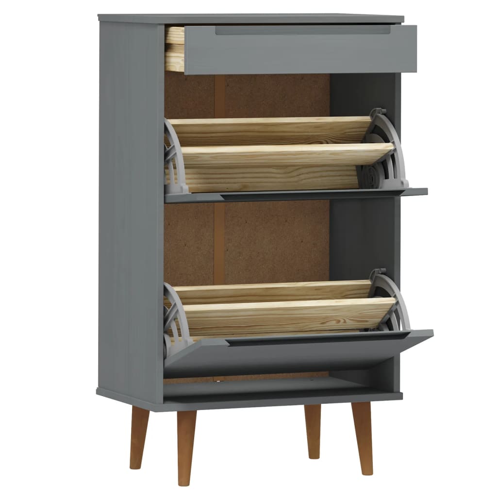 Wooden Shoe Storage Cabinet With 2 Flip Doors And 1 Drawer - Molde