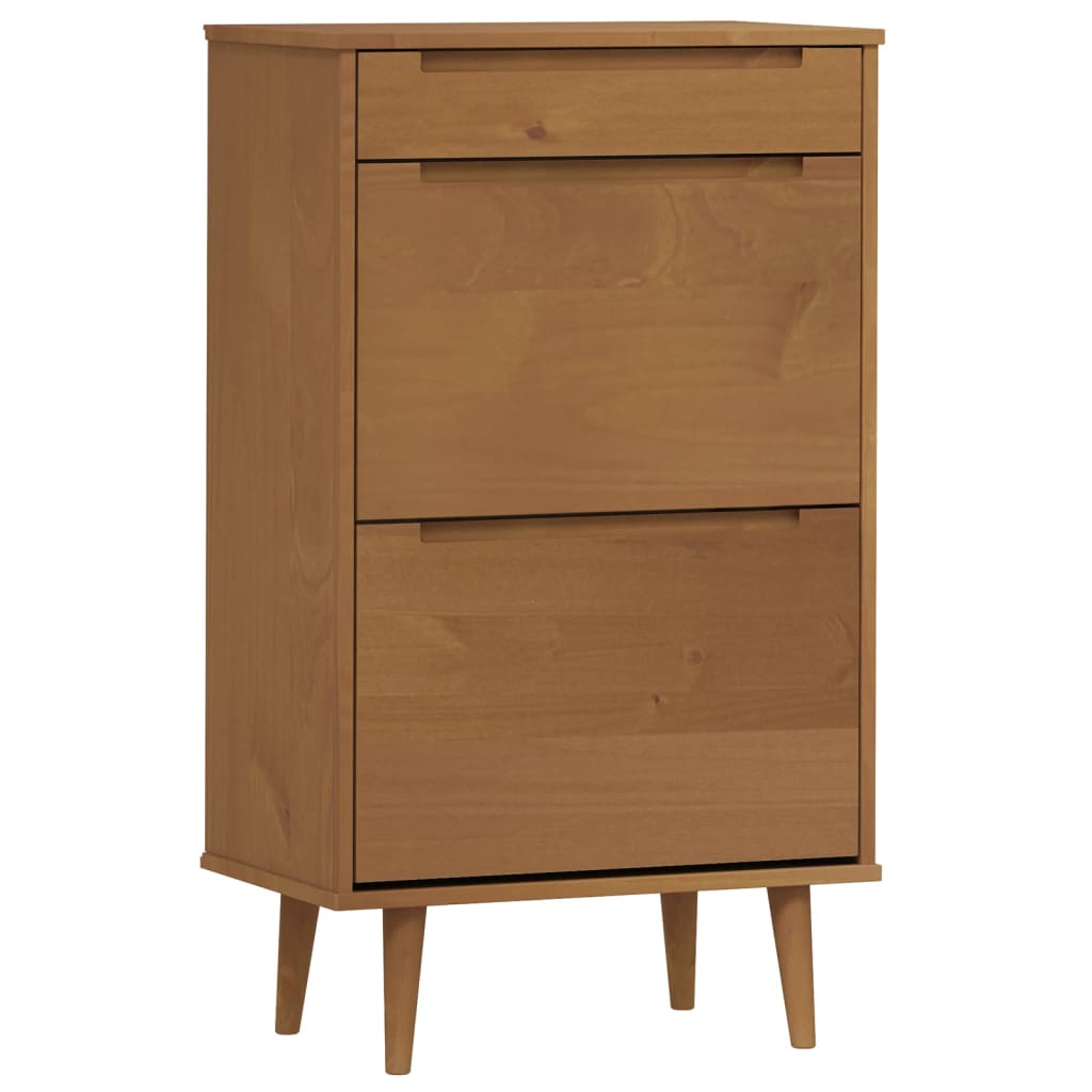 Wooden Shoe Storage Cabinet With 2 Flip Doors And 1 Drawer - Molde