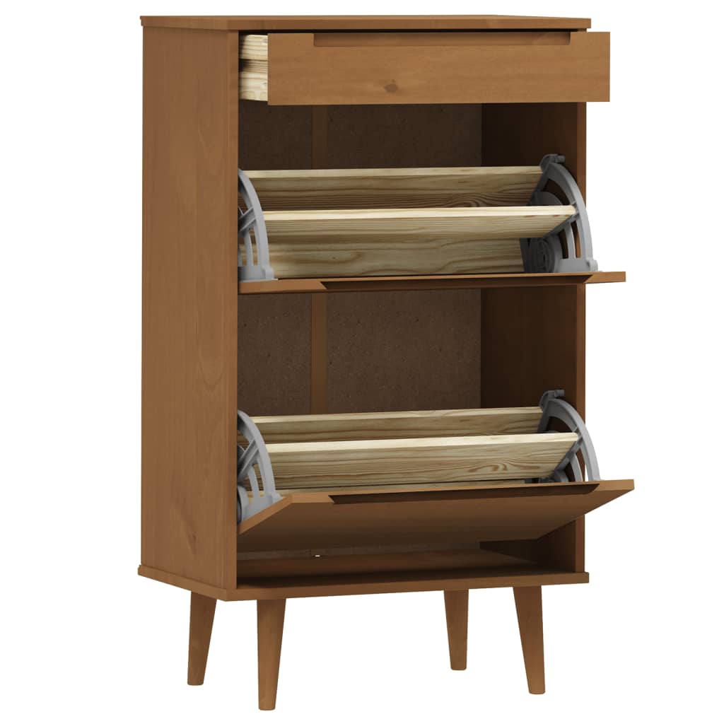 Wooden Shoe Storage Cabinet With 2 Flip Doors And 1 Drawer - Molde