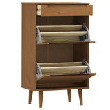 Wooden Shoe Storage Cabinet With 2 Flip Doors And 1 Drawer - Molde