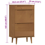 Wooden Shoe Storage Cabinet With 2 Flip Doors And 1 Drawer - Molde