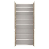 Wooden Shoe Storage Cabinet With 2 Half Mirrored Doors - Oswego