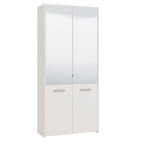 Wooden Shoe Storage Cabinet With 2 Half Mirrored Doors - Oswego