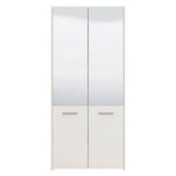 Wooden Shoe Storage Cabinet With 2 Half Mirrored Doors - Oswego