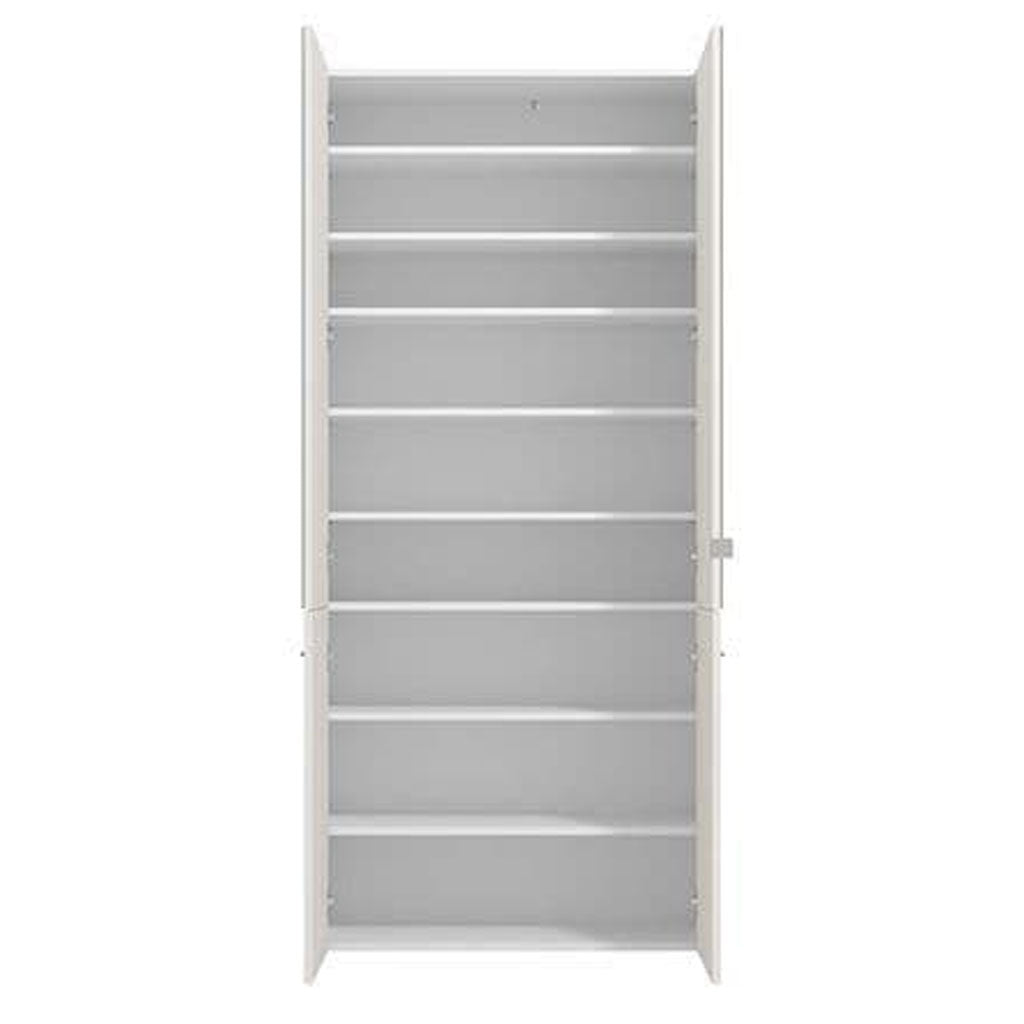 Wooden Shoe Storage Cabinet With 2 Half Mirrored Doors - Oswego