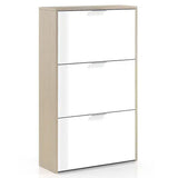 Wooden Shoe Storage Cabinet With 3 Flap Doors - Maryville