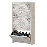 Wooden Shoe Storage Cabinet With 3 Flap Doors - Nyack