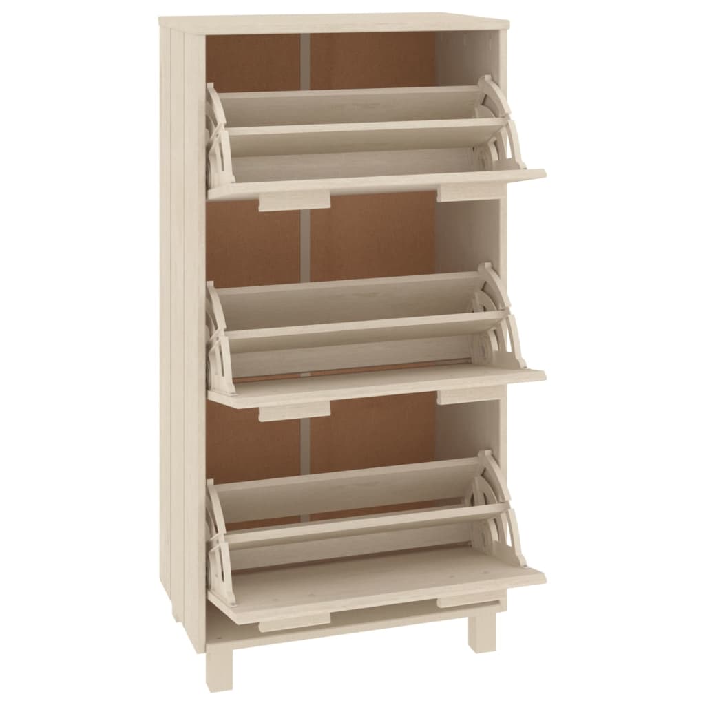 Wooden Shoe Storage Cabinet With 3 Flip Drawers - Hamar