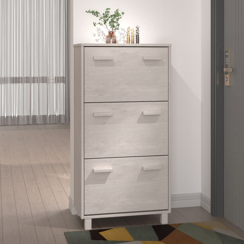 Wooden Shoe Storage Cabinet With 3 Flip Drawers - Hamar
