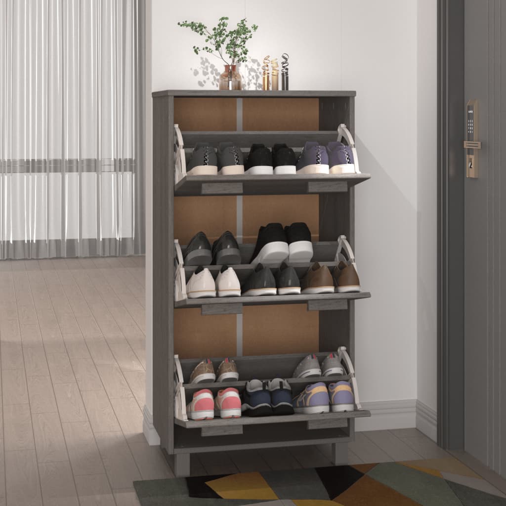 Wooden Shoe Storage Cabinet With 3 Flip Drawers - Hamar