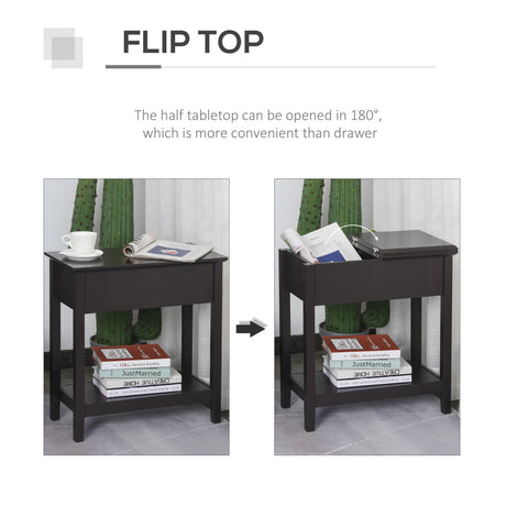 Wooden Side Table 28.2cm Wide With Storage Shelf - Velmora