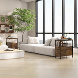 Wooden Side Table 30cm Wide With 2 Drawers in Set Of 2 - Velmora