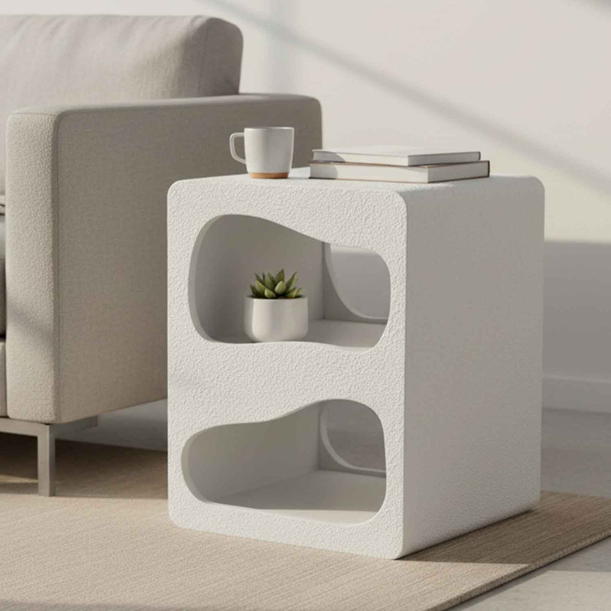 Wooden Side Table 35cm Wide - Geo