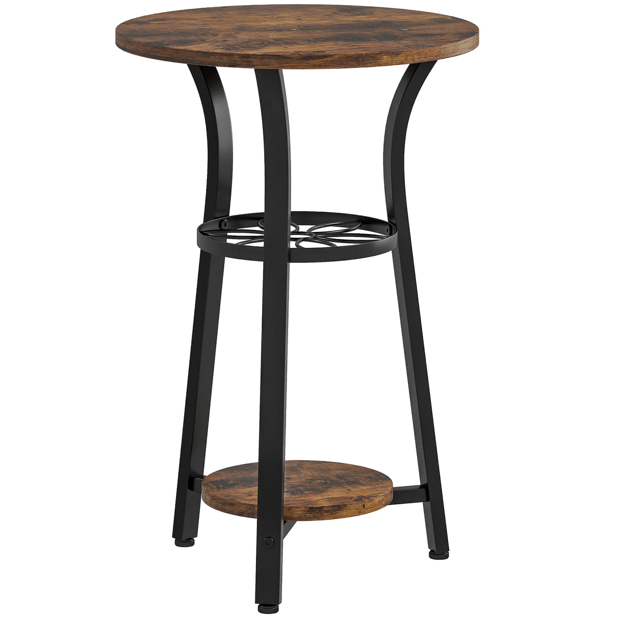 Wooden Side Table 38cm Wide With Metal Frame - Velmora