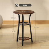 Wooden Side Table 38cm Wide With Metal Frame - Velmora