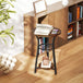 Wooden Side Table 38cm Wide With Metal Frame - Velmora
