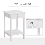 Wooden Side Table 39cm Wide With 1 Drawer in Set Of 2 - Velmora