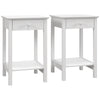 Wooden Side Table 39cm Wide With 1 Drawer in Set Of 2 - Velmora