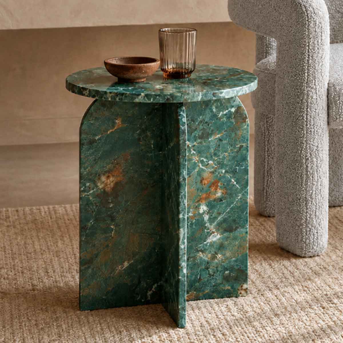 Wooden Side Table 40cm Wide Round - Arco
