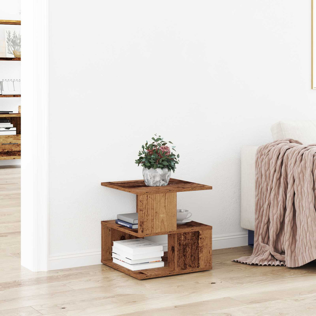 Wooden Side Table 40cm Wide - Vantage Home