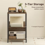 Wooden Side Table 40cm Wide With Magazine Holder - Velmora
