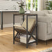 Wooden Side Table 40cm Wide With Magazine Holder - Velmora