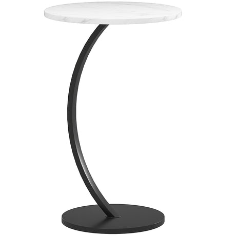 Wooden Side Table 40cm Wide With Metal Frame - Velmora