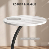 Wooden Side Table 40cm Wide With Metal Frame - Velmora