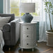 Wooden Side Table 45cm Wide Round With 3 Drawers - Camden