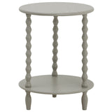 Wooden Side Table 45cm Wide Round With Shelf - Camden