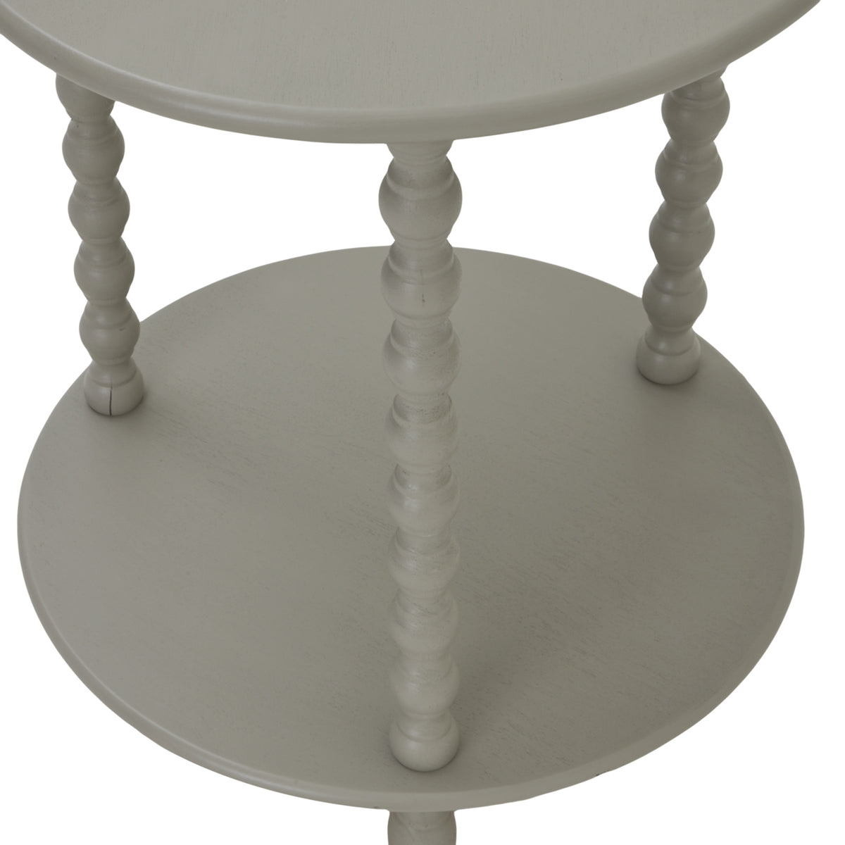 Wooden Side Table 45cm Wide Round With Shelf - Camden